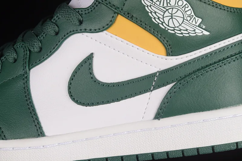All categories Air Jordan Jordan series basketball shoes Air Jordan 1 Mid G version pure original Air Jordan 1 Mid "Green Yellow" AJ Joe 1 white green yellow Seattle Supersonics 554724-371